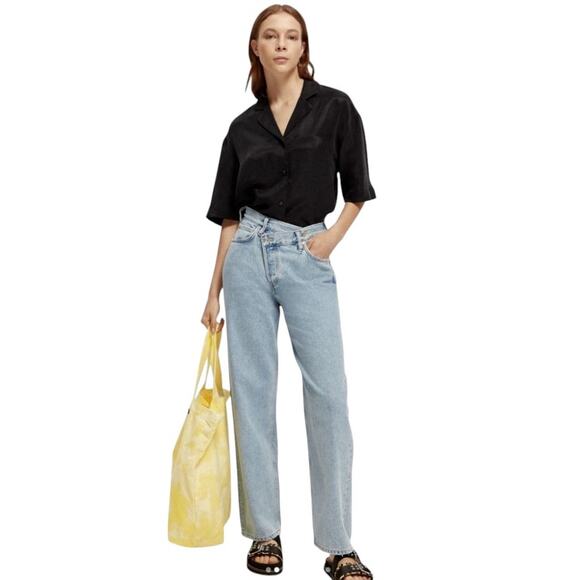 Scotch & Soda Black Linen Short Sleeve Camp Shirt - Picture 2 of 12